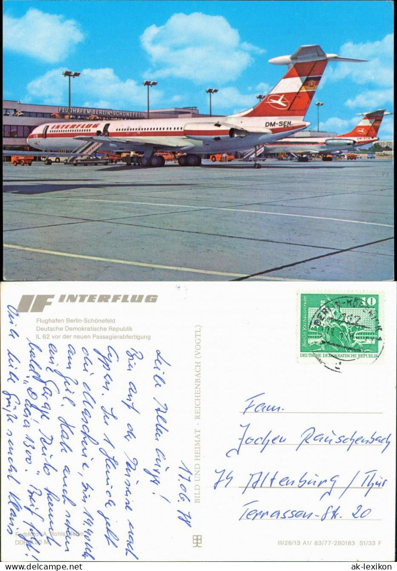 Schönefeld-Berlin INTERFLUG Flughafen IL 62 Passagierabfertigung 1977 - Schönefeld