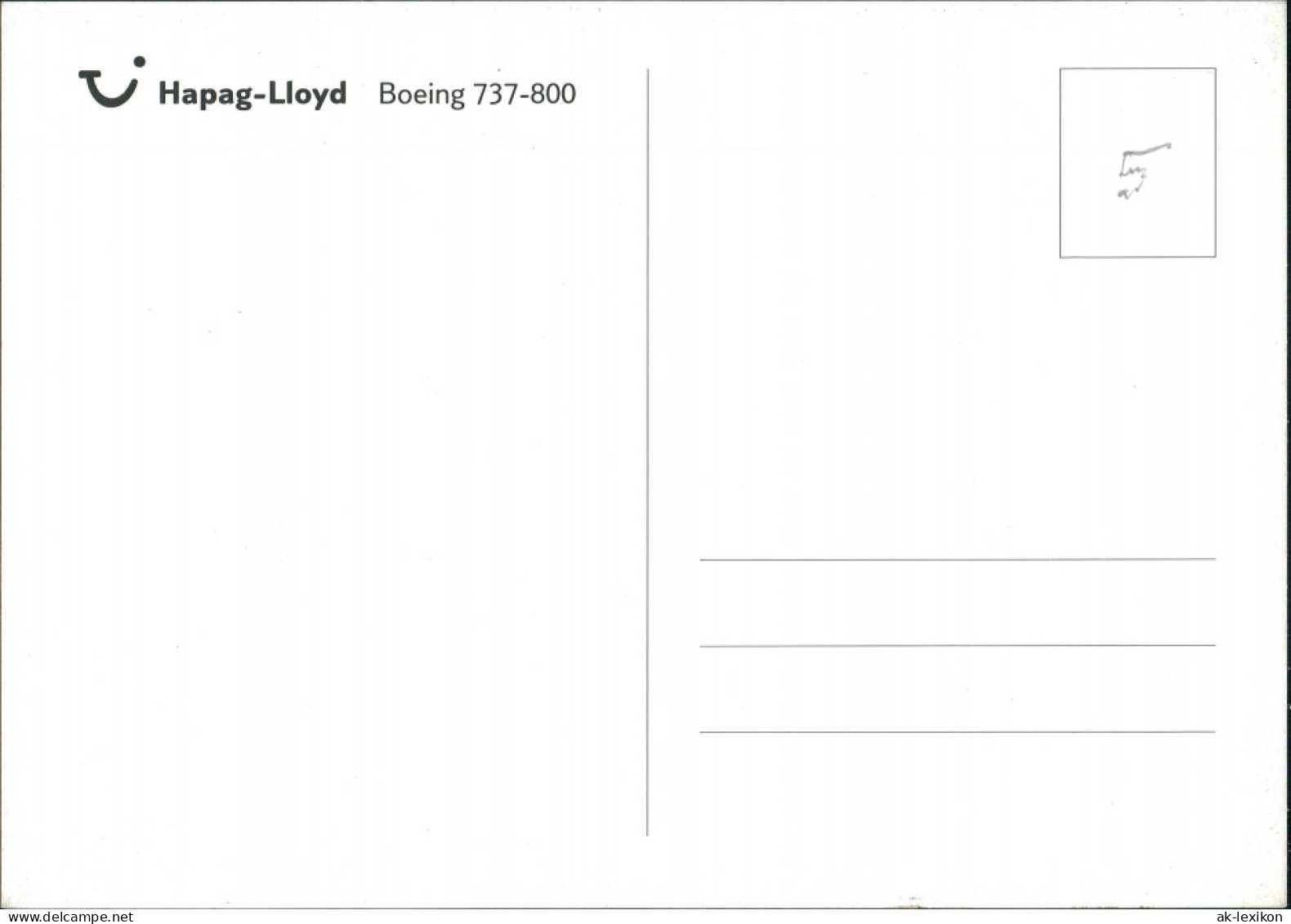 Ansichtskarte  Hapag-Lloyd Boeing 737-800 Landing Airplane 1990 - 1946-....: Ere Moderne