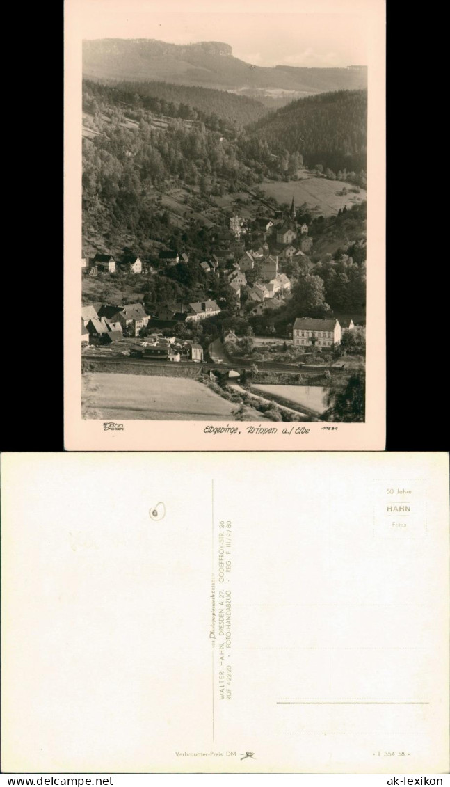 Ansichtskarte Krippen-Bad Schandau Bahnstrecke 1952 Walter Hahn:11531 - Bad Schandau