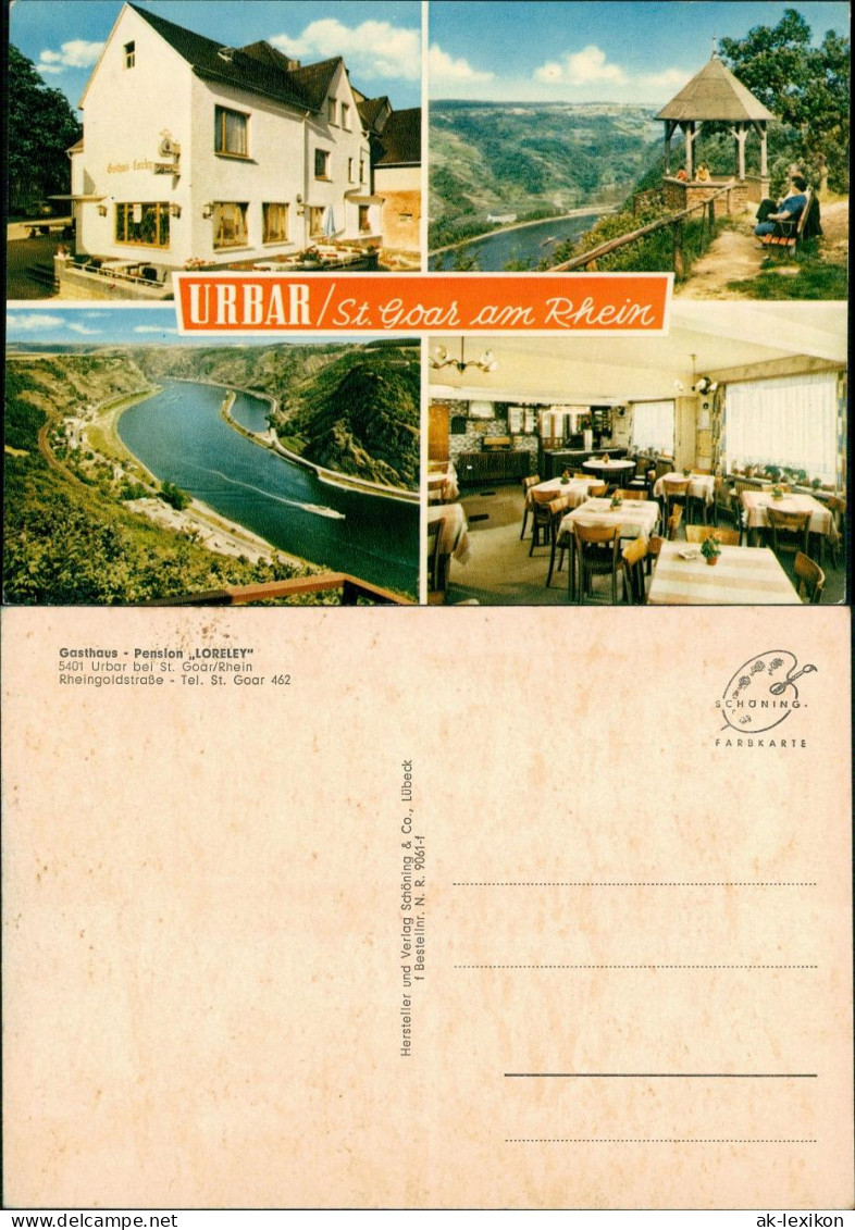 Urbar-Sankt Goar Gasthaus Pension LORELEY Rheingoldstrasse Rhein 1970 - St. Goar