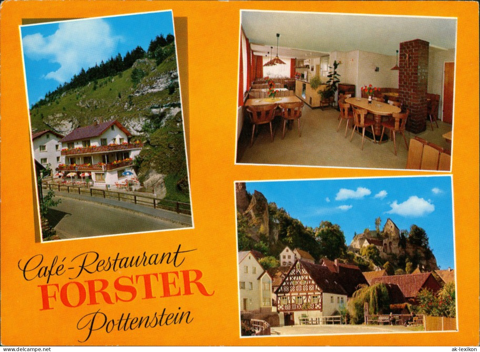 Pottenstein Café Restaurant FORSTER Pension, Mariental Fränk. Schweiz 1975 - Pottenstein