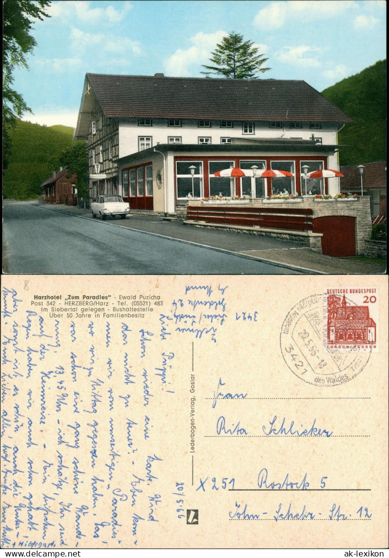 Herzberg (Harz) Harz Hotel Zum Paradies, Siebertal, Altes Auto 1966 - Herzberg