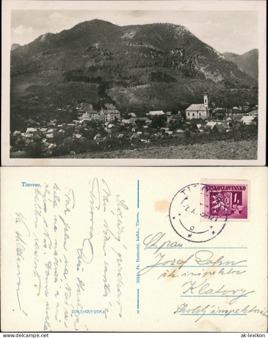 Postcard Theißholz Tisovec Panorama Gesamtansicht Des Dorfes 1955 - Eslovaquia