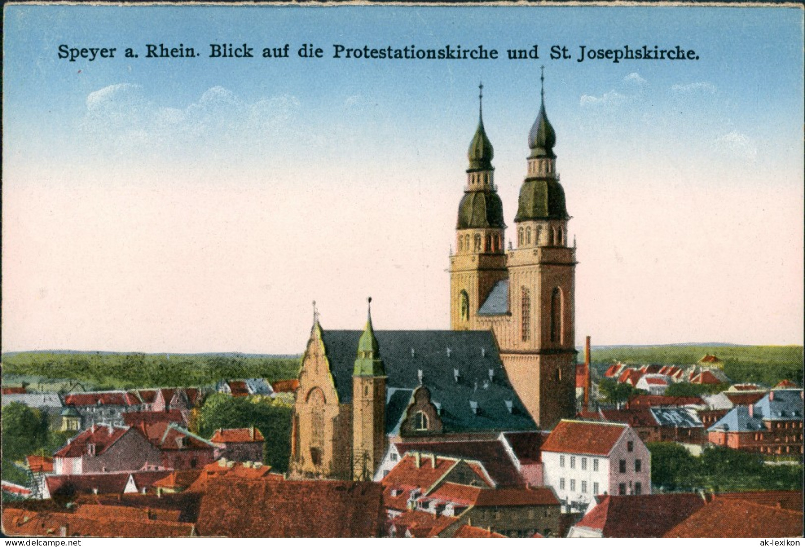 Ansichtskarte Speyer St. Josefskirche Stadt Teilansicht Church Postcard 1910 - Speyer