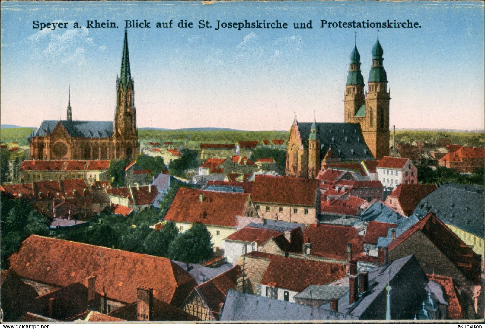 Speyer Panorama Zur St. Josefskirche Gedächtniskirche Der Protestation 1910 - Speyer