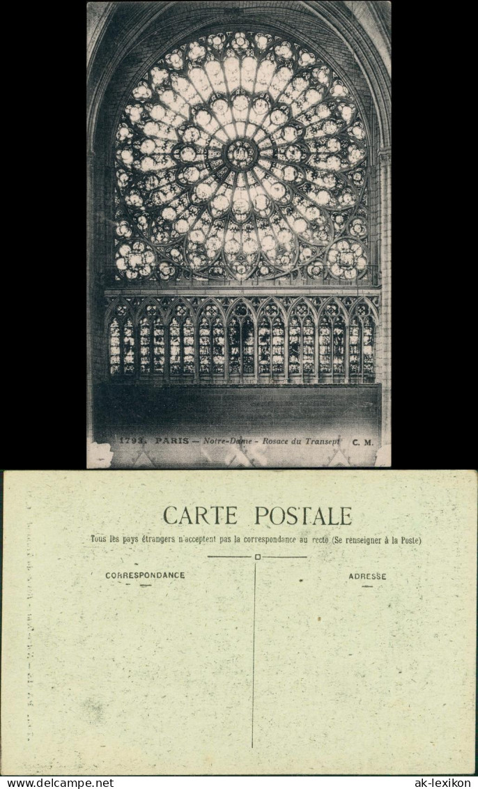 CPA Paris Kathedrale Notre-Dame: Rosace Du Transept Fenster 1925 - Notre Dame De Paris