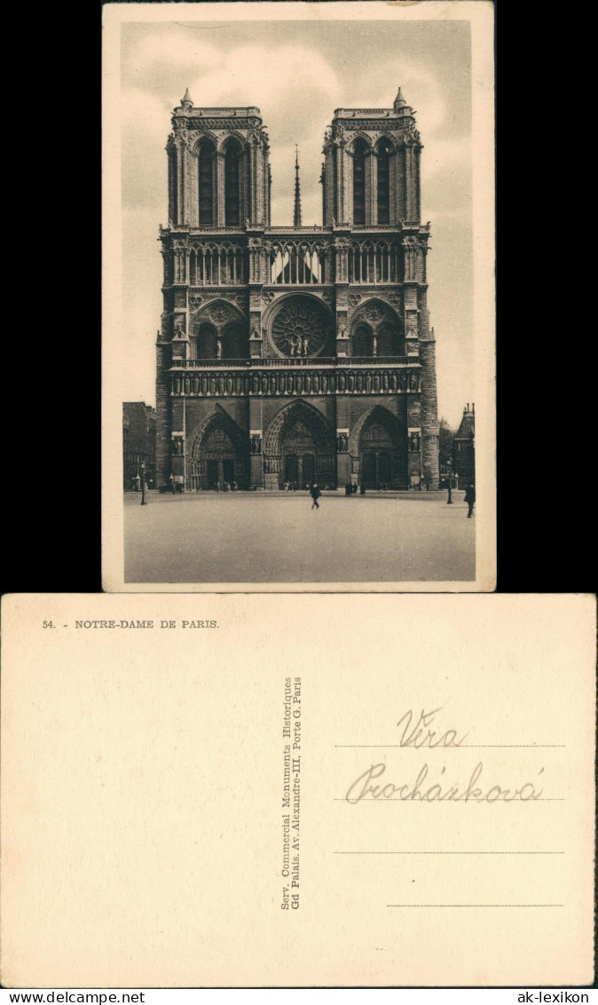 CPA Paris Kathedrale Notre-Dame Frontansicht 1925 - Notre-Dame De Paris