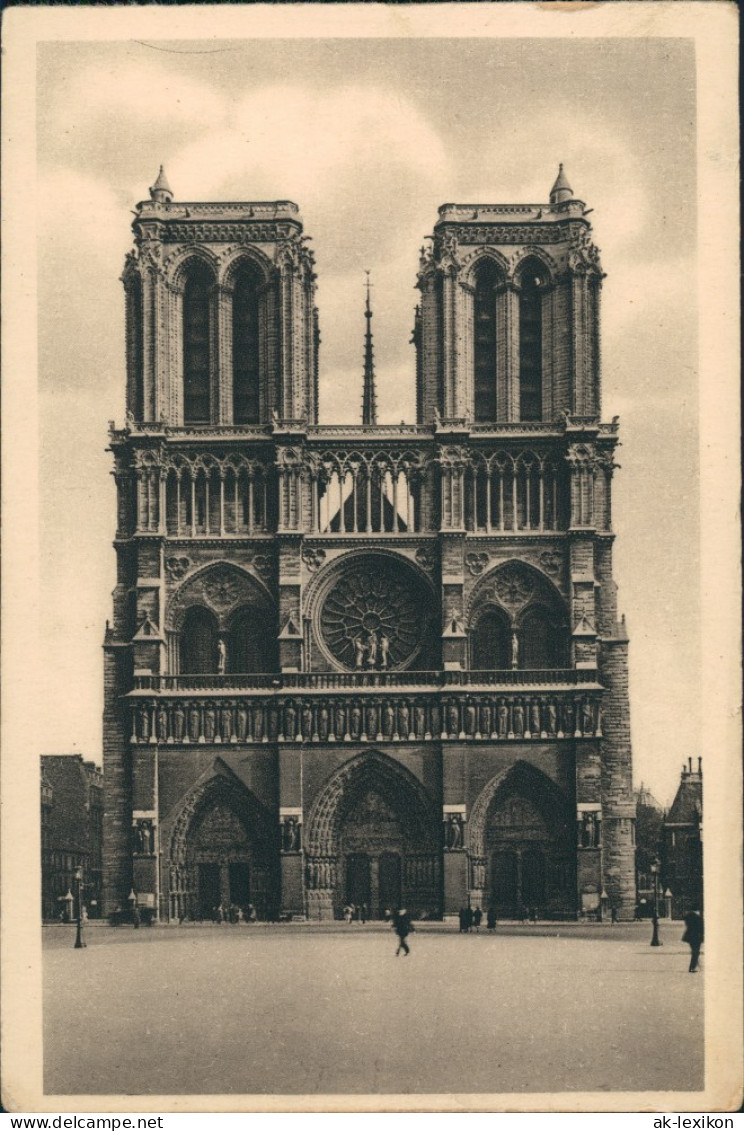 CPA Paris Kathedrale Notre-Dame Frontansicht 1925 - Notre-Dame De Paris