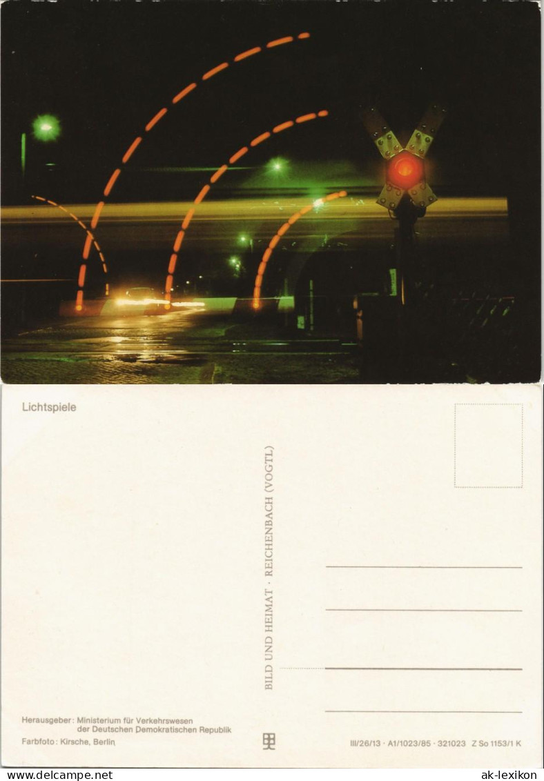Ansichtskarte  Eisenbahn Bei Nacht, Lichtspiele 1985 - Treni
