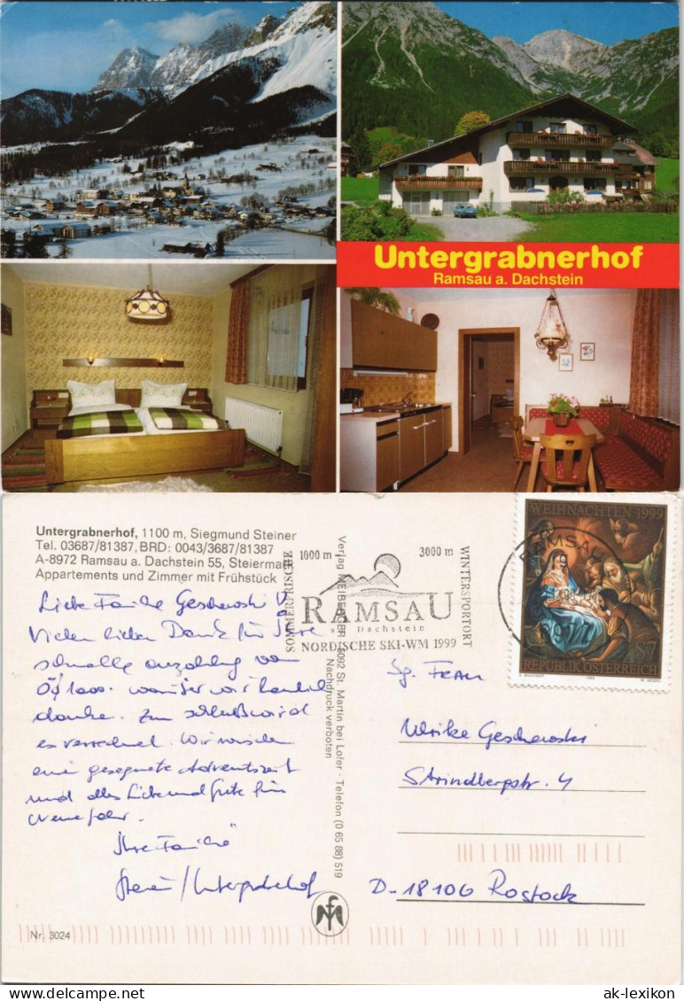 Ansichtskarte Kulm Ramsau Untergrabnerhof Appartement Hotel Mehrbild-AK 1999 - Sonstige & Ohne Zuordnung