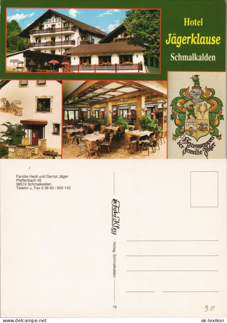 Schmalkalden Hotel Jägerklause Fam. Jäger, Pfaffenbach, Mehrbild-AK 1995 - Schmalkalden