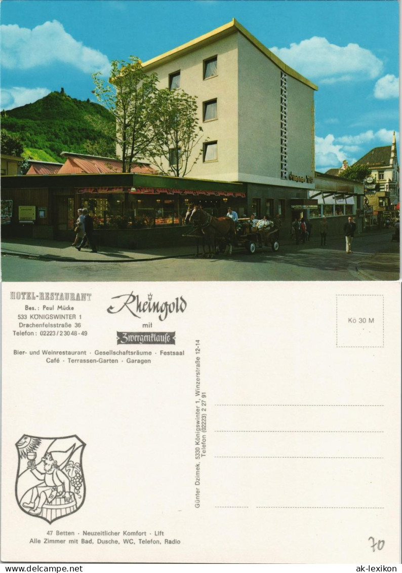 Königswinter HOTEL-RESTAURANT Rheingold Bes.: Paul Mücke Drachenfelsstraße 1970 - Koenigswinter