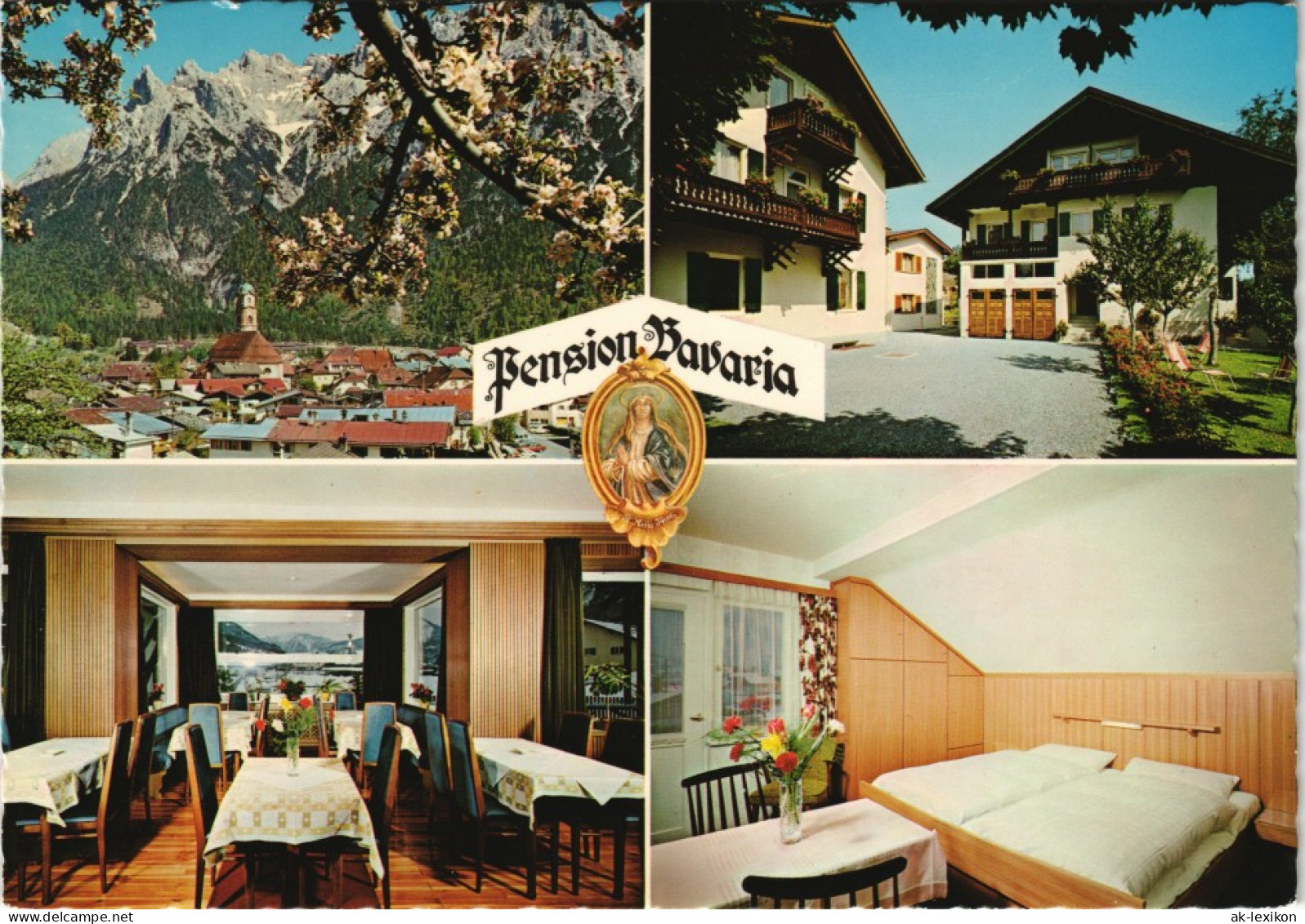 Mittenwald Mehrbild-AK Pension Bavaria Bes. Fritz Weineisen 1970 - Mittenwald