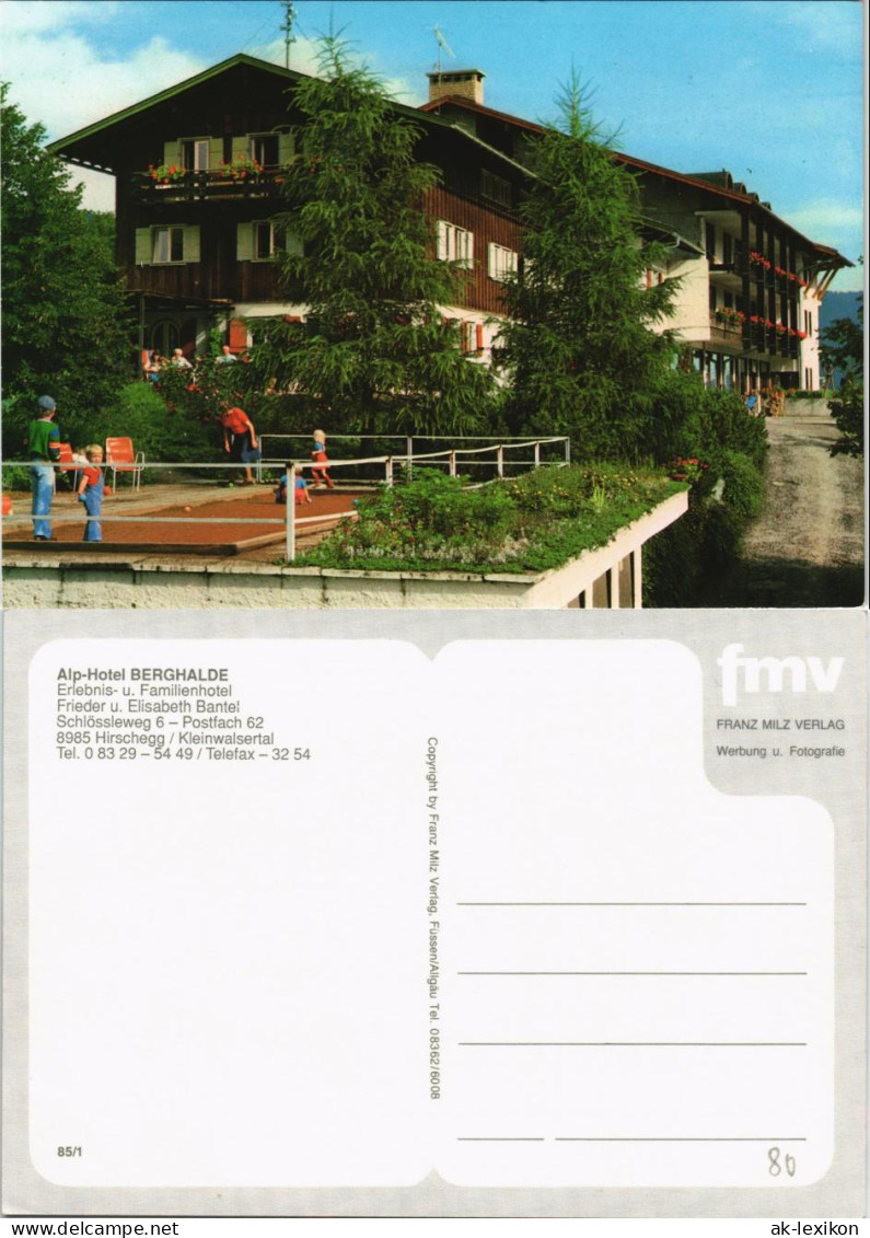 Hirschegg-Mittelberg Alp-Hotel BERGHALDE  Familienhotel Schlössleweg 1985 - Autres & Non Classés