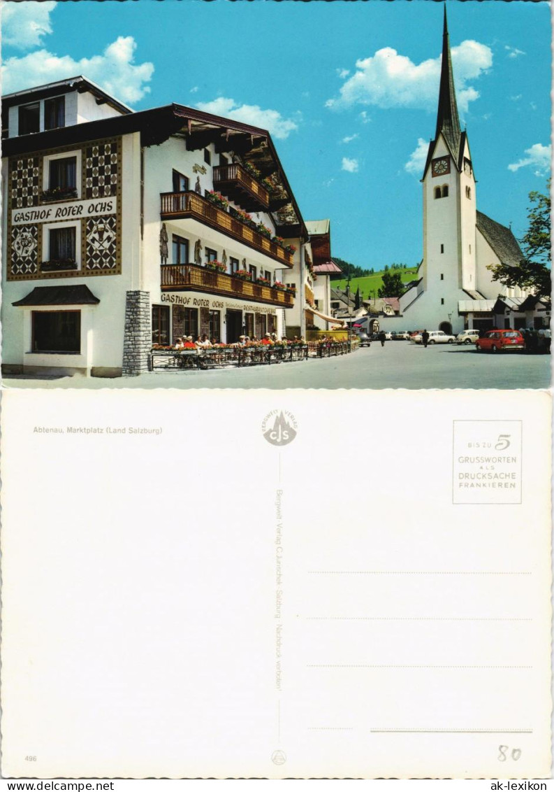 Ansichtskarte Abtenau Gasthof Roter Ochs Am Marktplatz (Land Salzburg) 1975 - Autres & Non Classés