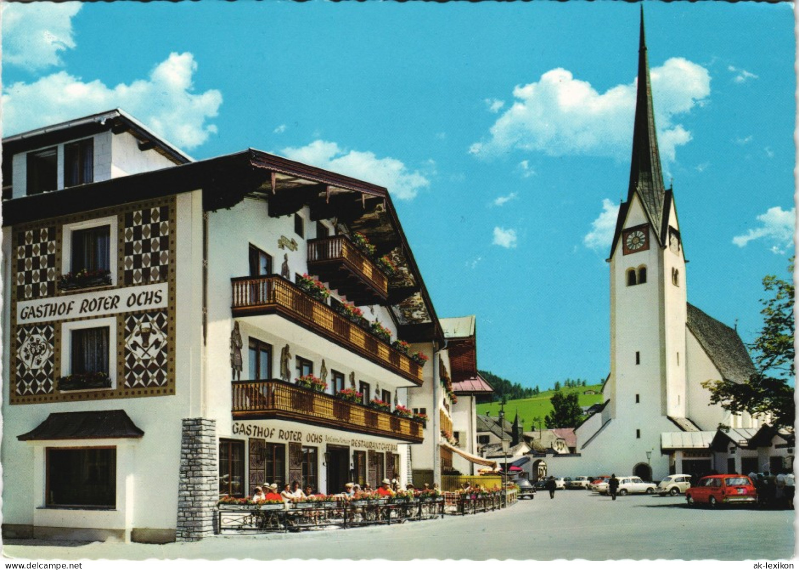 Ansichtskarte Abtenau Gasthof Roter Ochs Am Marktplatz (Land Salzburg) 1975 - Autres & Non Classés