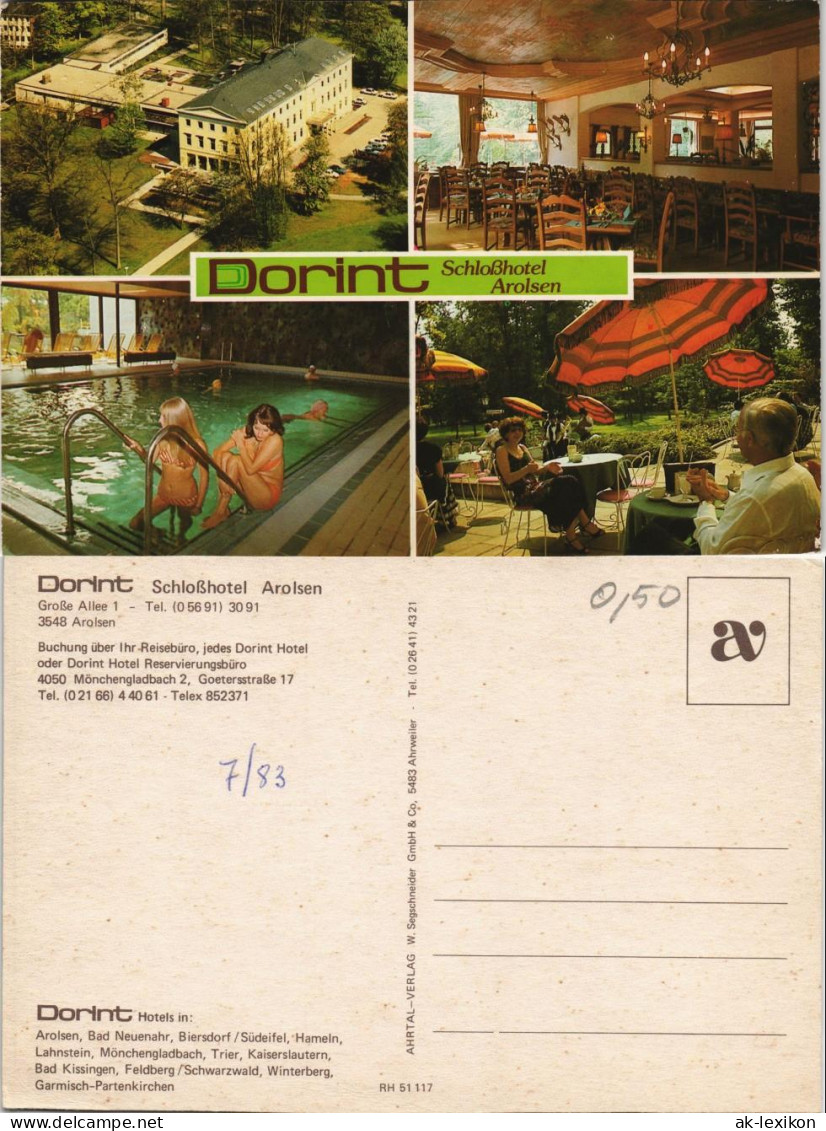 Bad Arolsen Mehrbild-AK Dorint Schloßhotel Arolsen Große Allee 1 1983 - Bad Arolsen