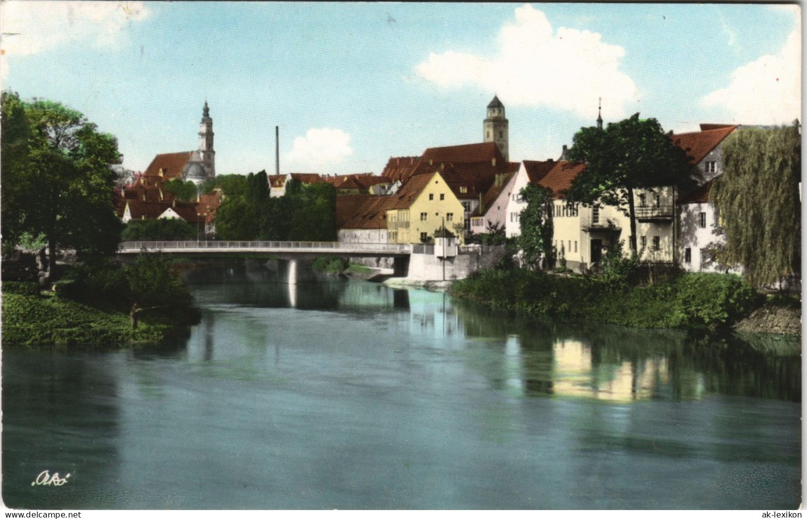 Donauwörth Panorama-Ansicht Brücke Fluss Teilansicht Stadt 1970 - Donauwoerth