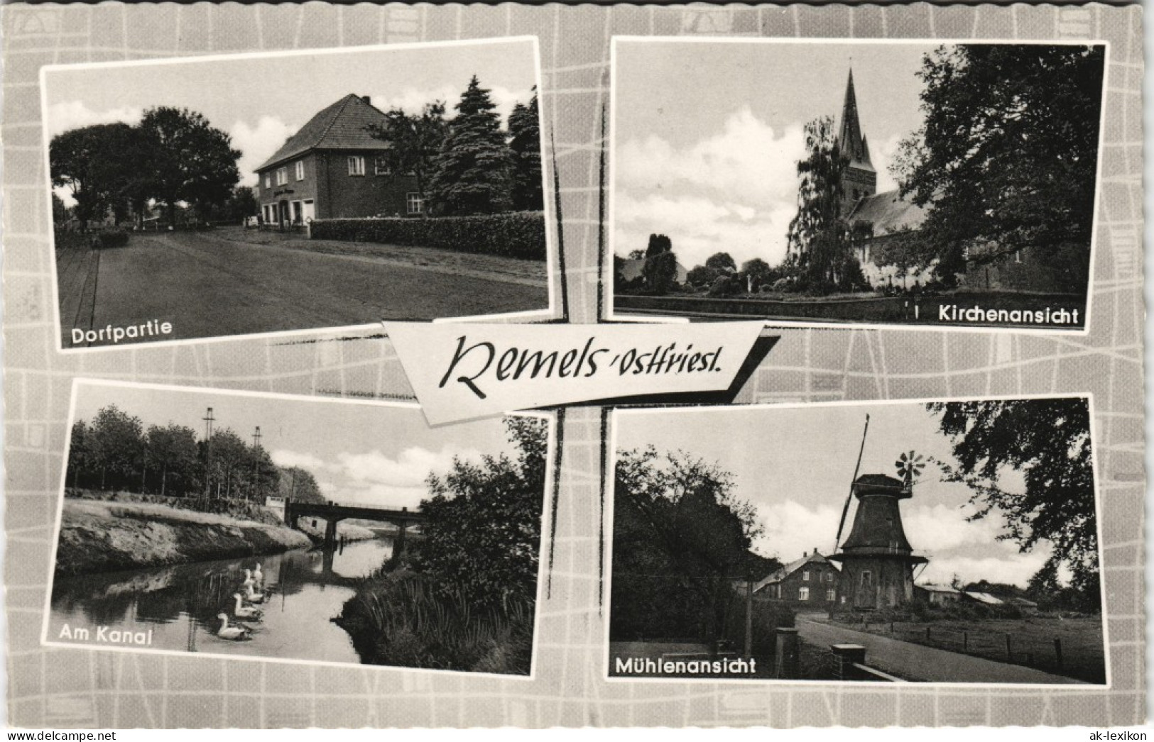 Ansichtskarte Remels Mehrbild-AK Dorf-Partie, Kirche, Mühle, Kanal 1960/1963 - Autres & Non Classés