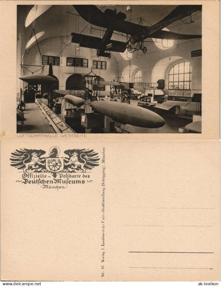 Ansichtskarte München LUFTSCHIFFHALLE WESTSEITE Deutsches Museum 1928 - Muenchen