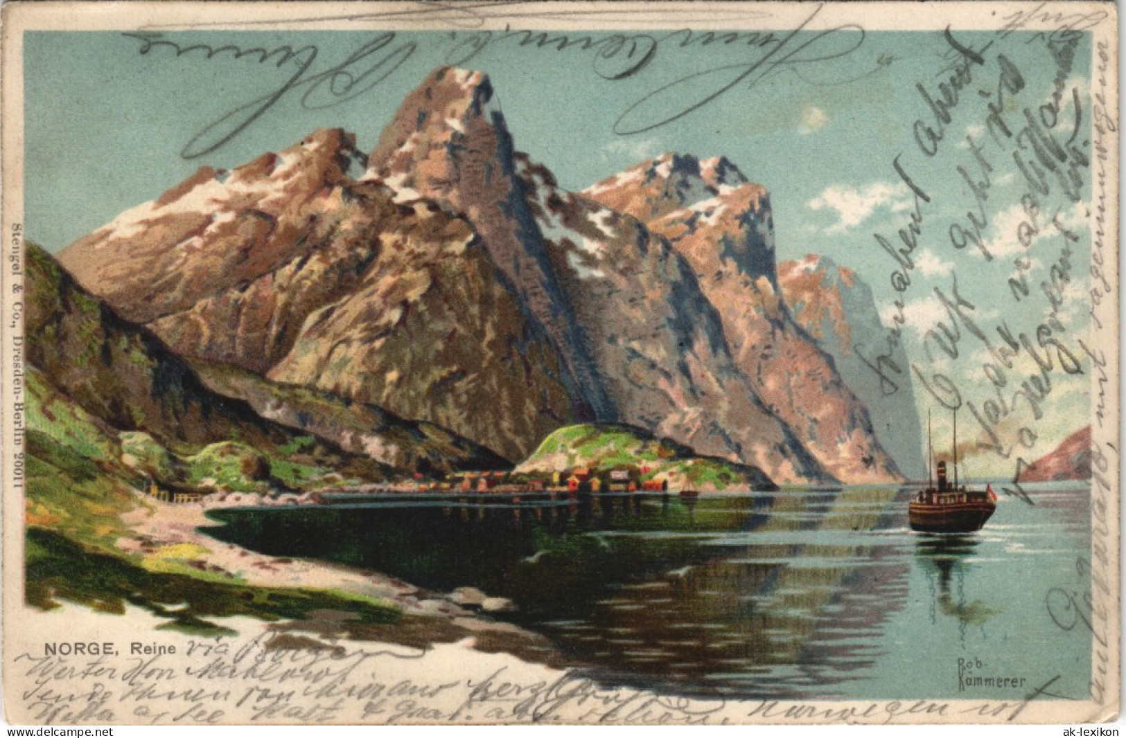 Norwegen Allgemein Norge Norway Norwegen - Dampfer Künstlerkarte 1903 - Noorwegen
