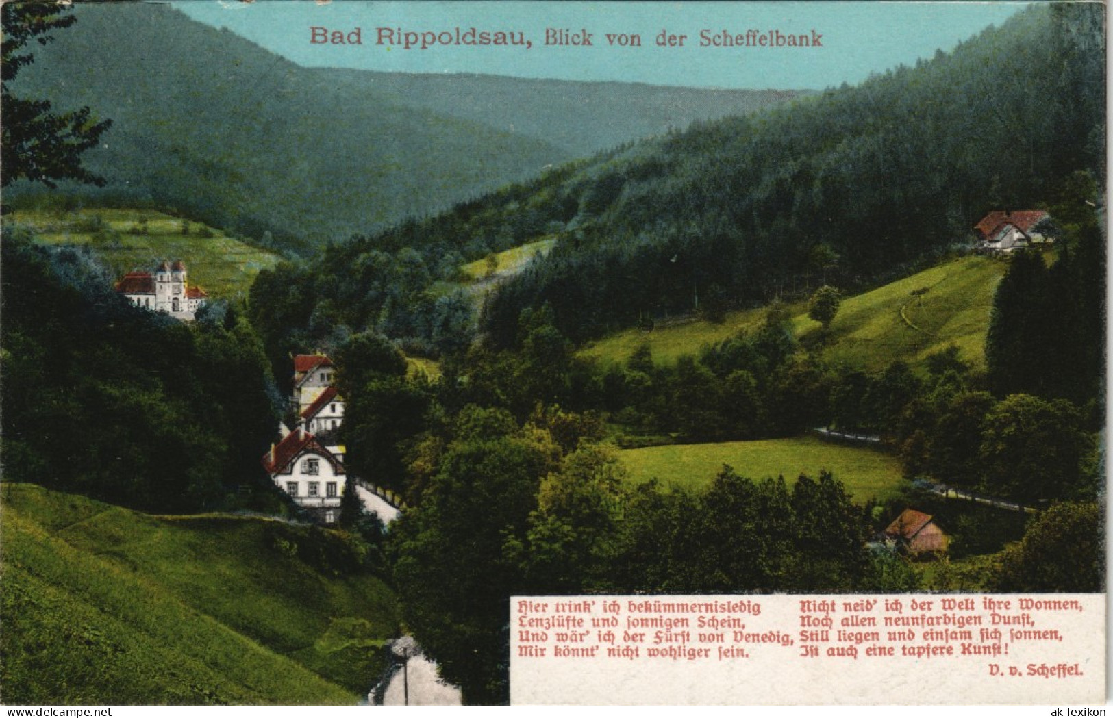 Bad Rippoldsau-Bad Rippoldsau-Schapbach Blick Von Der Scheffelbank 1918 - Bad Rippoldsau - Schapbach