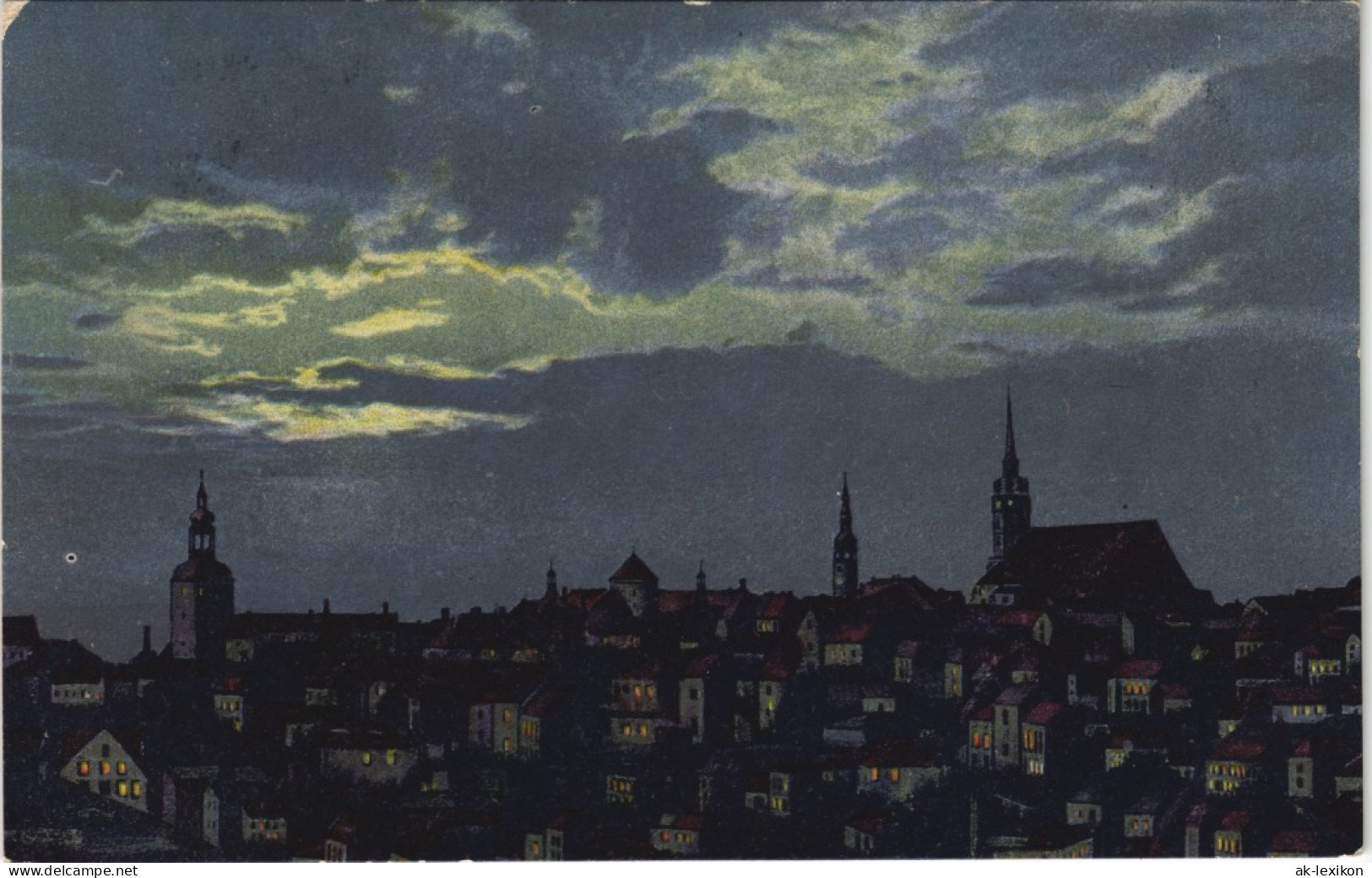 Ansichtskarte Bautzen Budyšin Stadt Bei Nacht - Stimmungsbild 1910 - Bautzen