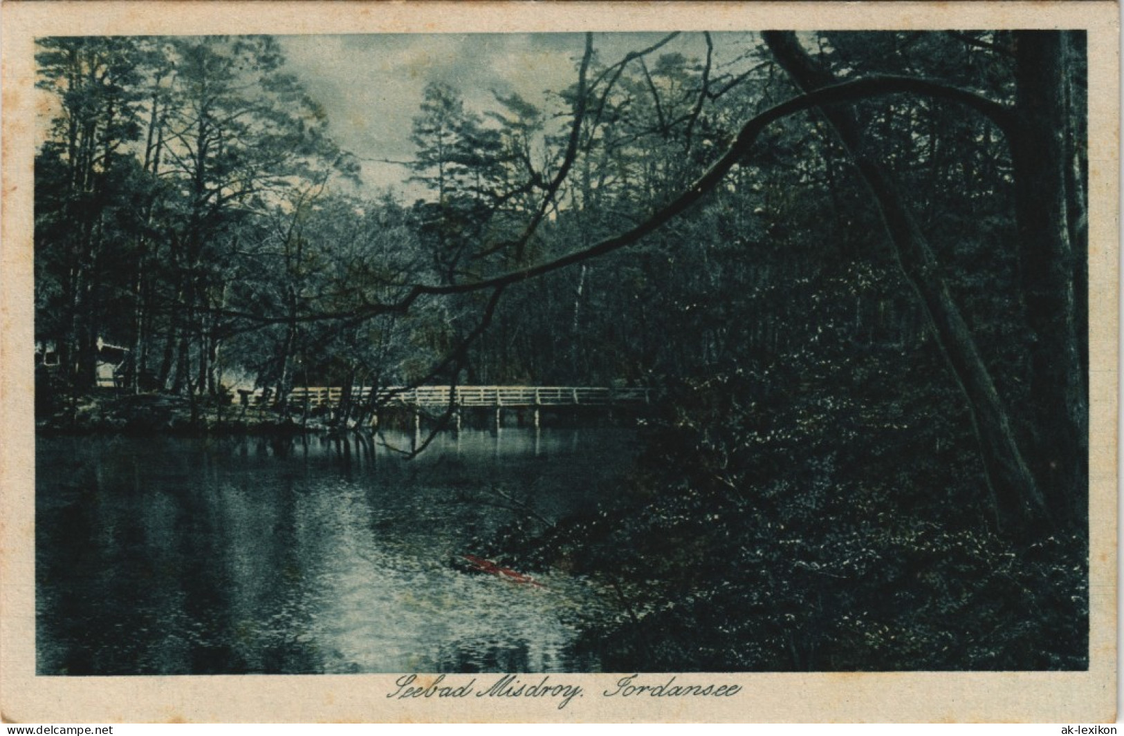 Postcard Misdroy Mi&#281;dzyzdroje Jordansee; Brücke 1928 - Pommern