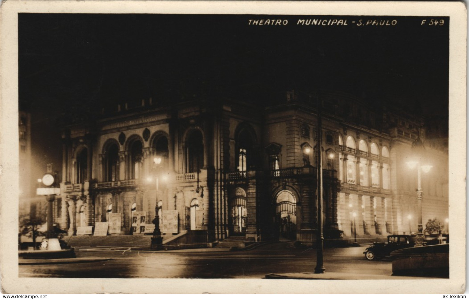 Postcard Sao Paulo THEATRO MUNICIPAL Bei Nacht 1938 - Autres & Non Classés