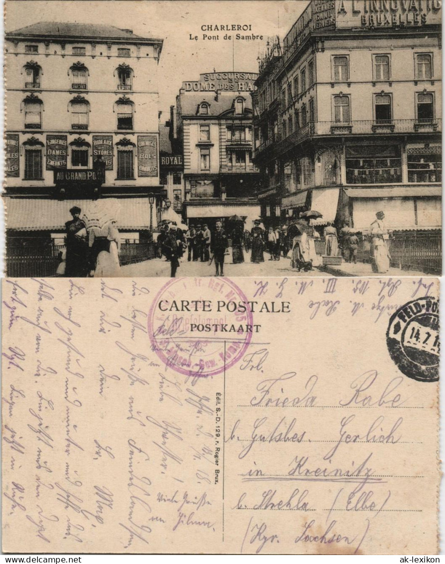 Charleroi Charleroi : Tchålerwè Le Pont De Sambre - Geschäfte 1917 - Autres & Non Classés