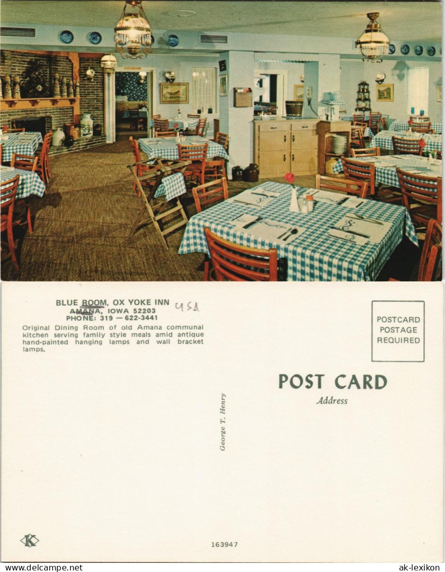 IOWA Ansichten BLUE ROOM Kirchen OX YOKE INN AMANA, IOWA USA 1960 - Other & Unclassified