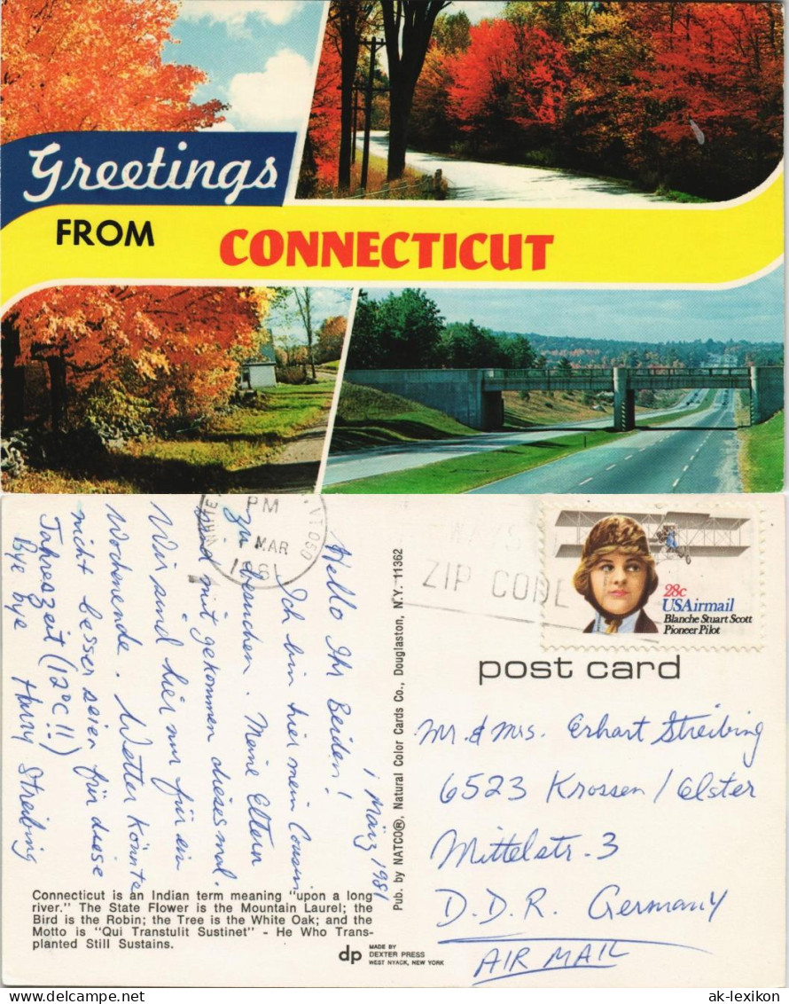 Connecticut  Connecticut Ansichten Multi-View-Postcard USA 1970 - Andere & Zonder Classificatie