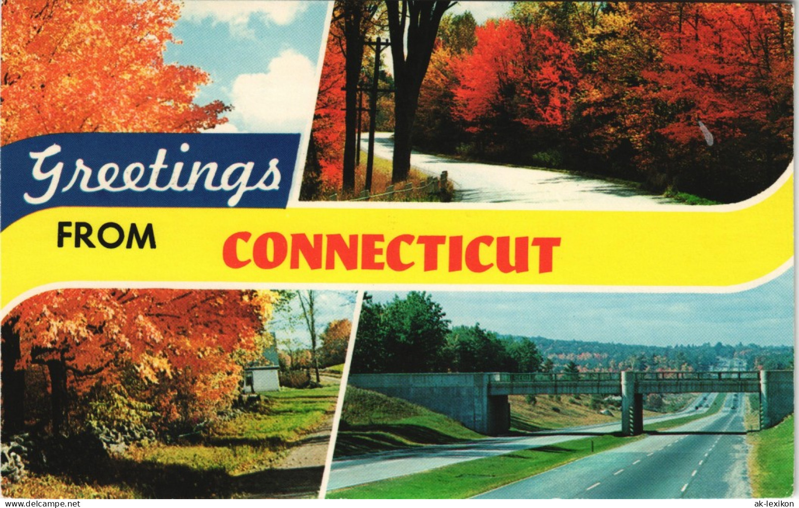 Connecticut  Connecticut Ansichten Multi-View-Postcard USA 1970 - Andere & Zonder Classificatie