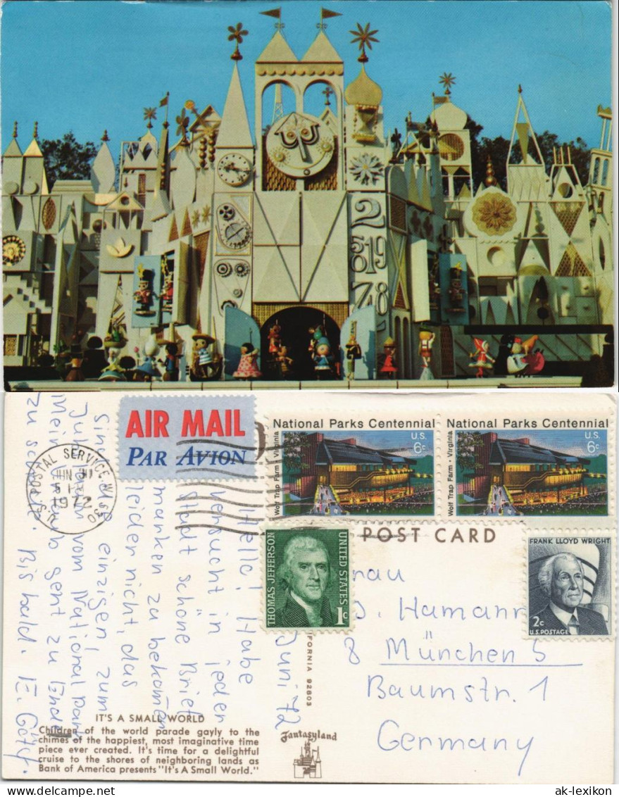 Postcard Anaheim Fantasyland Freizeitpark USA 1972 - Anaheim