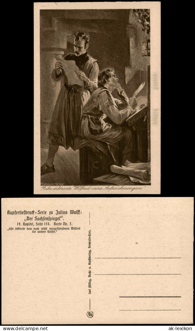 Künstlerkarte "Eike Diktierte Wilfred Seine Aufzeichnungen" 1920 - Paintings