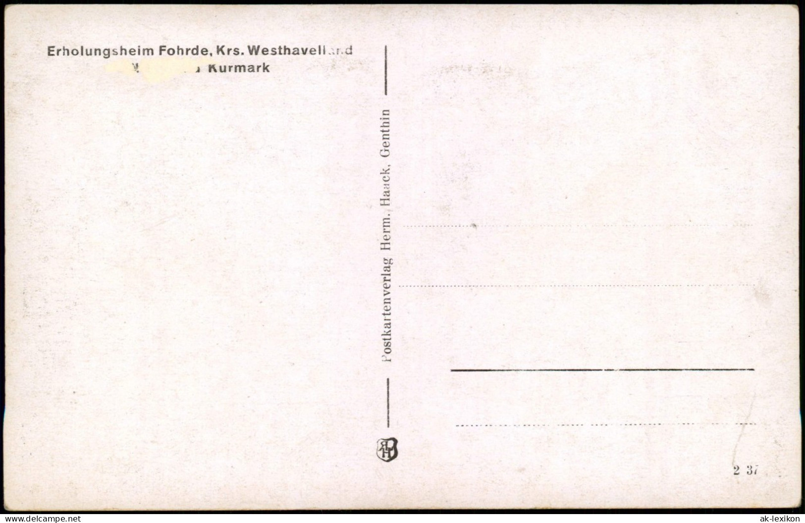 Ansichtskarte Fohrde-Havelsee Erholungsheim - Saal 1938 - Sonstige & Ohne Zuordnung