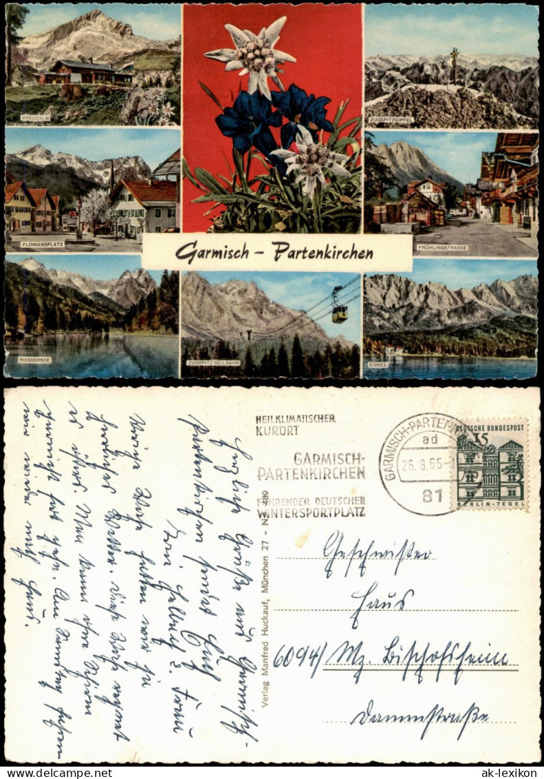 Garmisch-Partenkirchen Mehrbild-AK Mit Umland Bzw. Stadtteilansichten 1965 - Garmisch-Partenkirchen