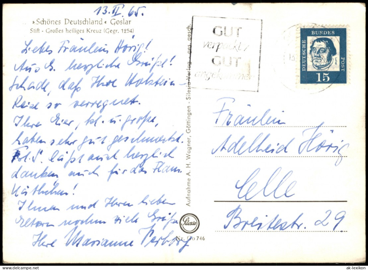 Ansichtskarte Goslar Stift Portal Mit Gr. Heiligem Kreuz 1965 - Goslar