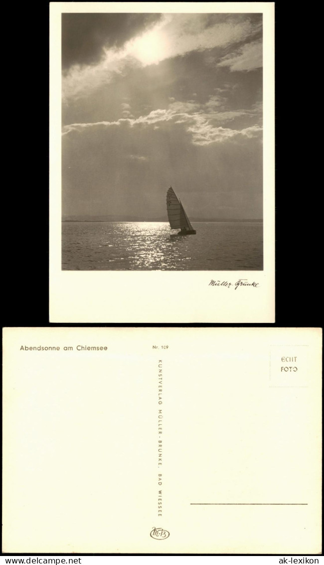 Ansichtskarte  Abendsonne Am Chiemsee Stimmungsbild Natur 1950 - Zonder Classificatie