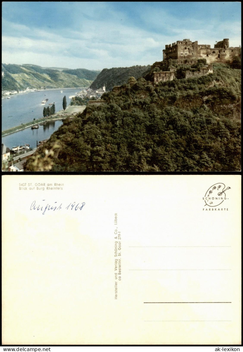 Ansichtskarte Sankt Goar Rhein Panorama Mit Burg Rheinfels 1968 - St. Goar