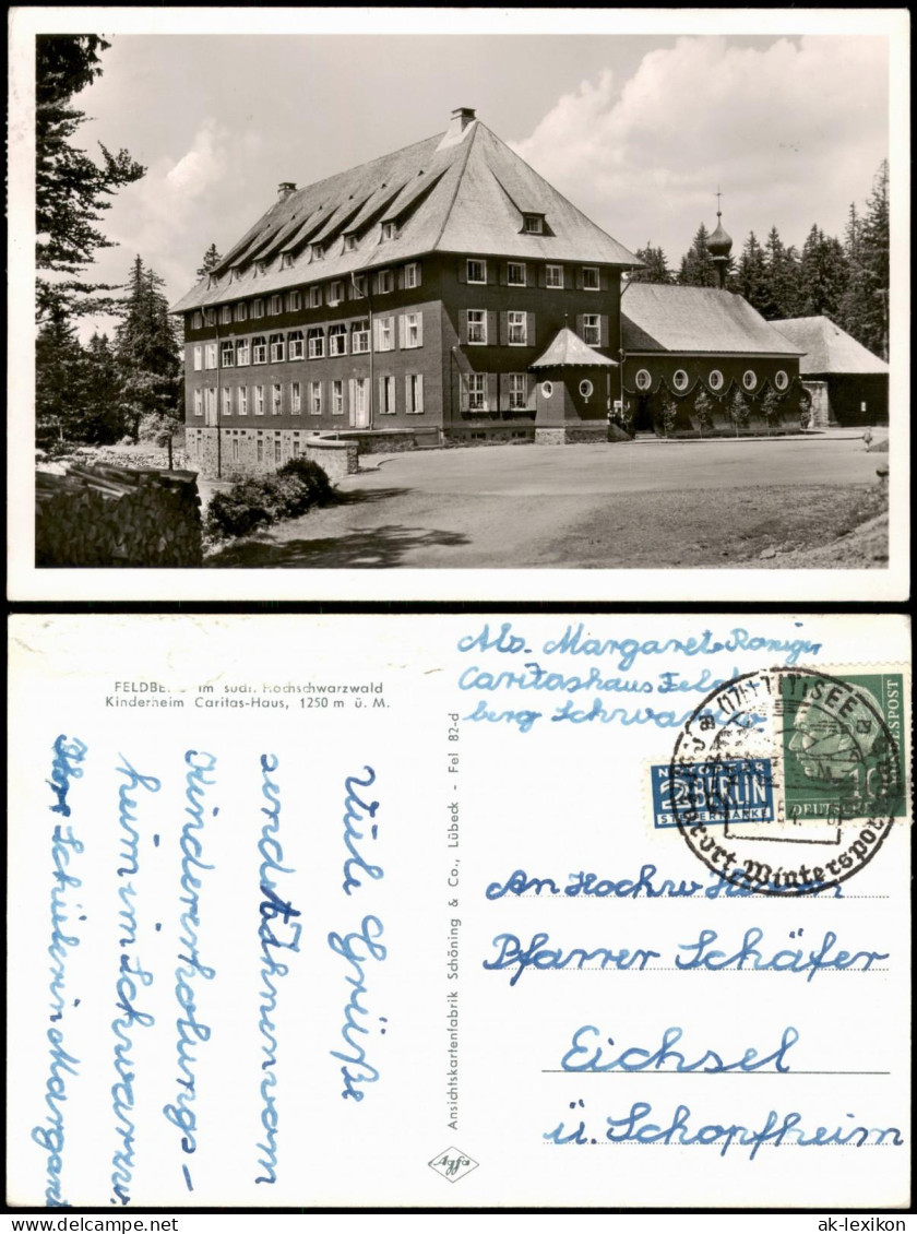 Ansichtskarte Feldberg (Schwarzwald) Kinderheim Caritas-Haus 1954 - Feldberg