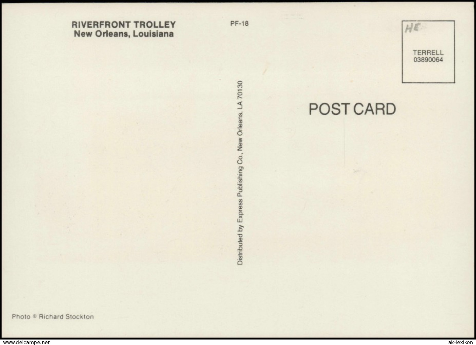 Postcard New Orleans RIVERFRONT TROLLEY, Louisiana USA 2000 - Other & Unclassified