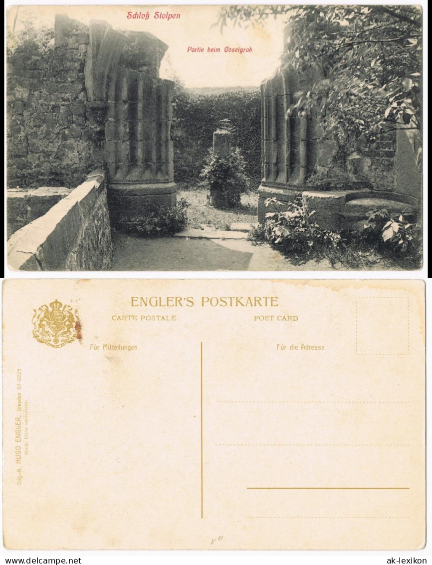 Ansichtskarte Stolpen Schloß (Castle) Cosel-Grab 1910 - Stolpen