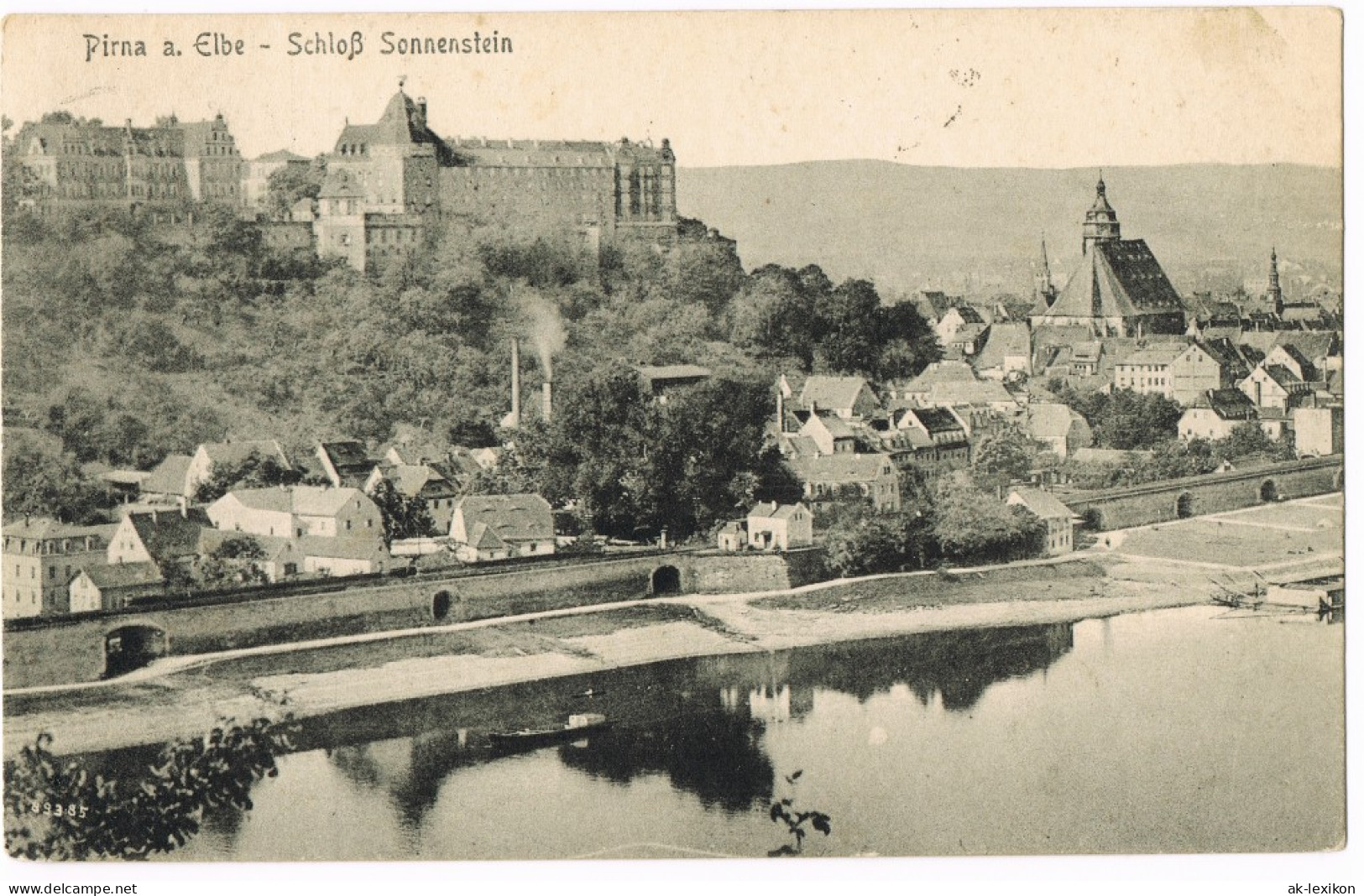 Ansichtskarte Pirna Stadt, Sonnenstein, Fabrik 1914/1923 - Pirna