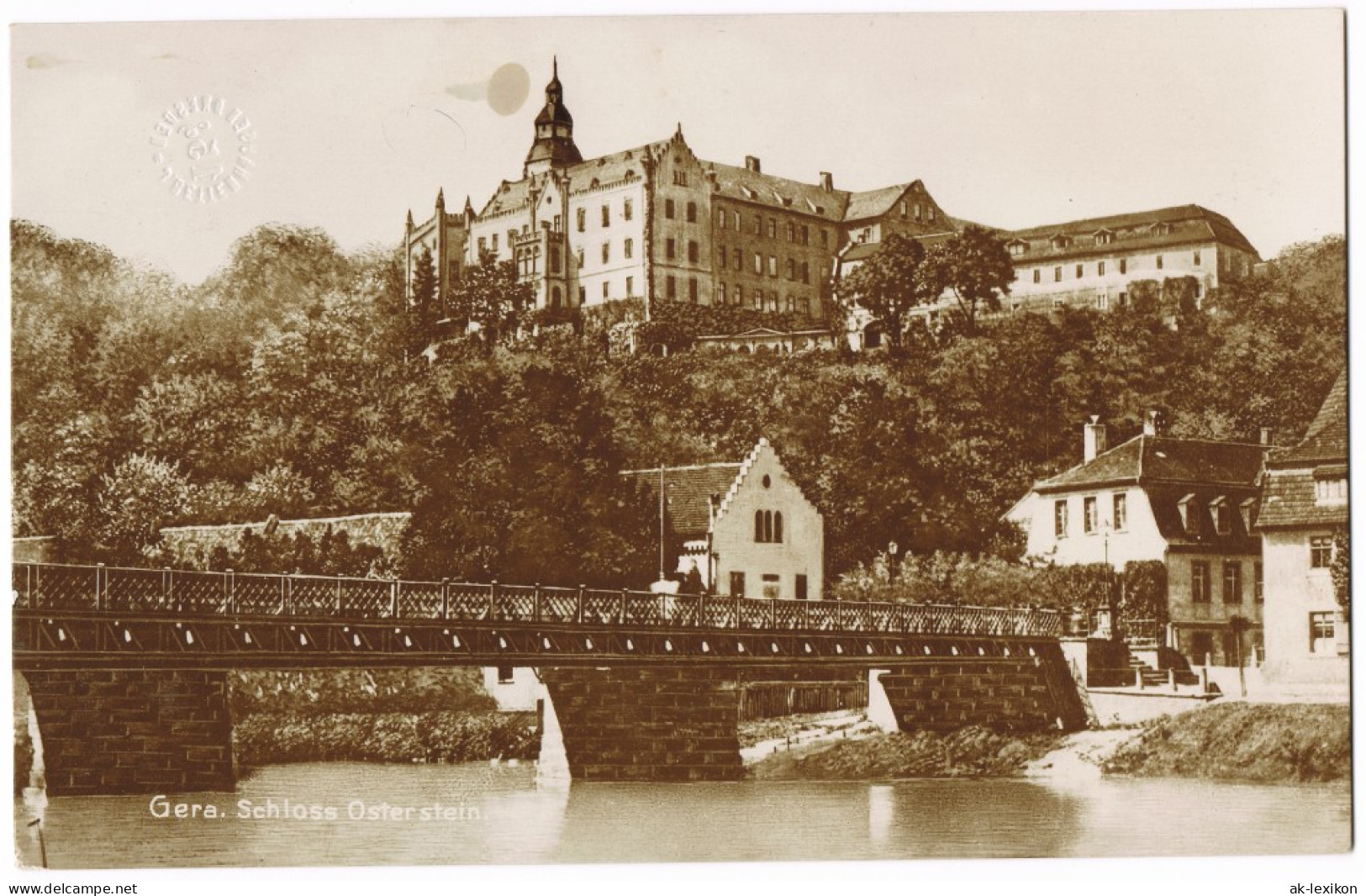 Ansichtskarte Gera Schloß Osterstein (Castle) Brücke 1920 - Gera