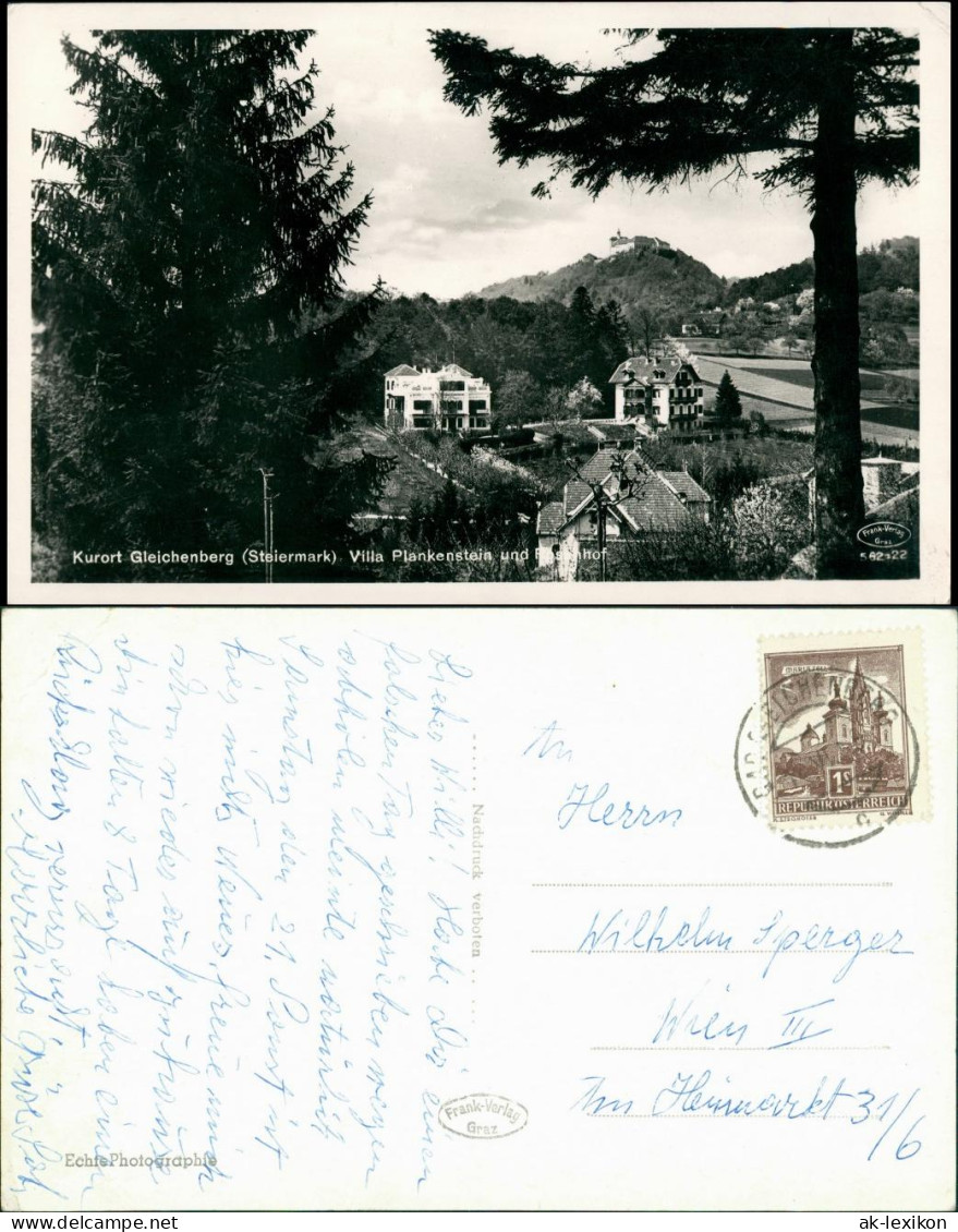 Ansichtskarte Bad Gleichenberg Villa Plankenstein Und Rosshof 1938 - Sonstige & Ohne Zuordnung