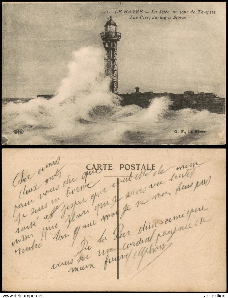 CPA Le Havre La Jetée, Un Jour De Tempête 1922 - Port