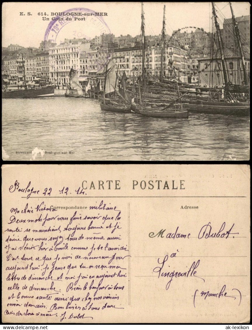 CPA Boulogne-sur-Mer Hafen Un Coin Du Port 1914 - Boulogne Sur Mer