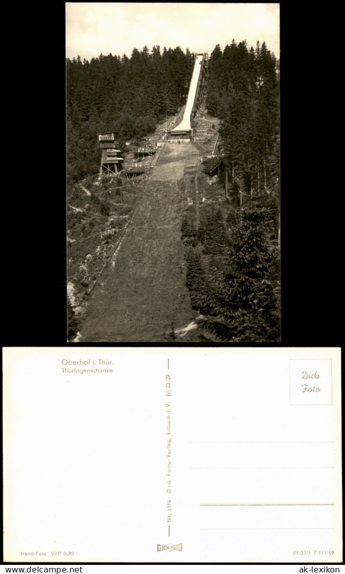 Ansichtskarte Oberhof (Thüringen) Thüringenschanze Skisprungschanze 1959 - Oberhof