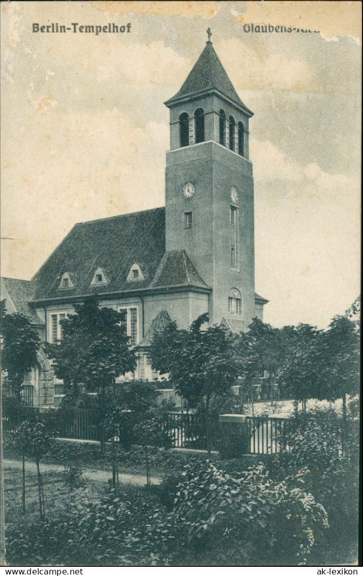 Ansichtskarte Tempelhof-Berlin Partie An Der Glaubenskirche 1915 - Tempelhof